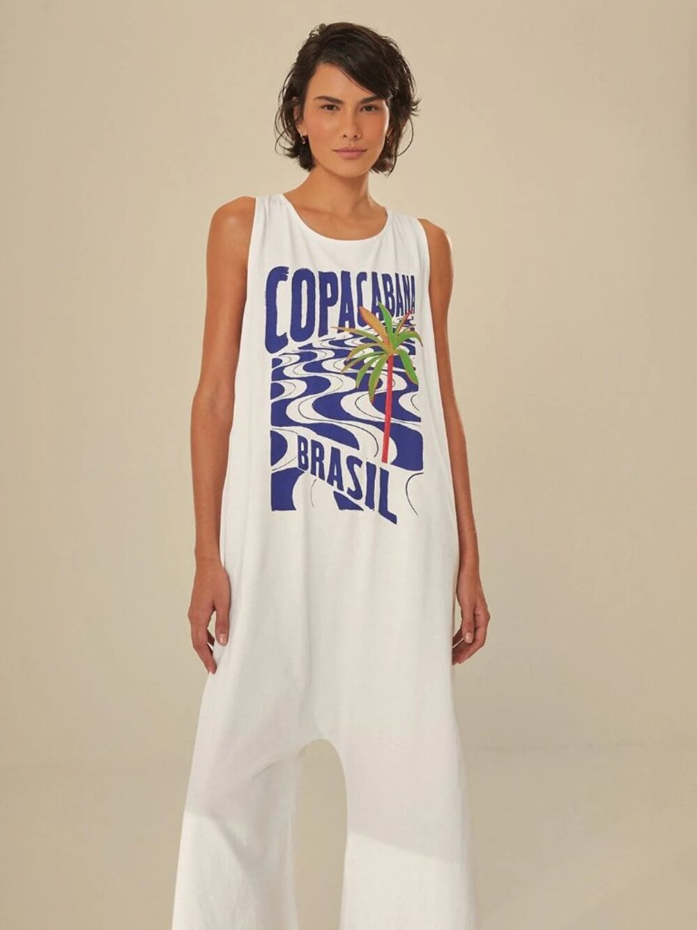 NWT Farm Rio Copacabana Off White Jersey Jumpsuit - Picture 3 of 7